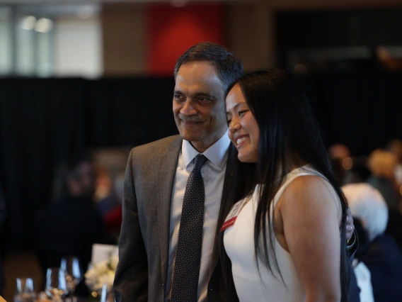 Katie Nguyen and President Garimella