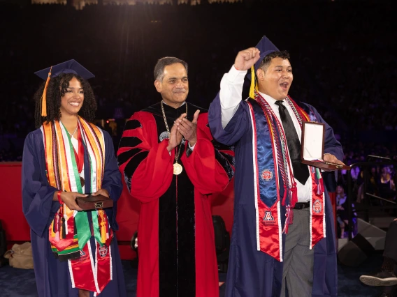 Patrick and Aaliyah with President Garimella