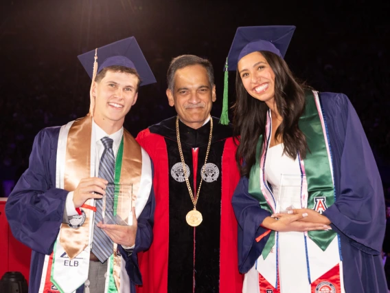 Ryan and Siena with President Garimella