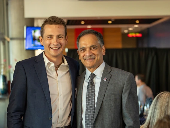 President Garimella and Nathaniel Cross 