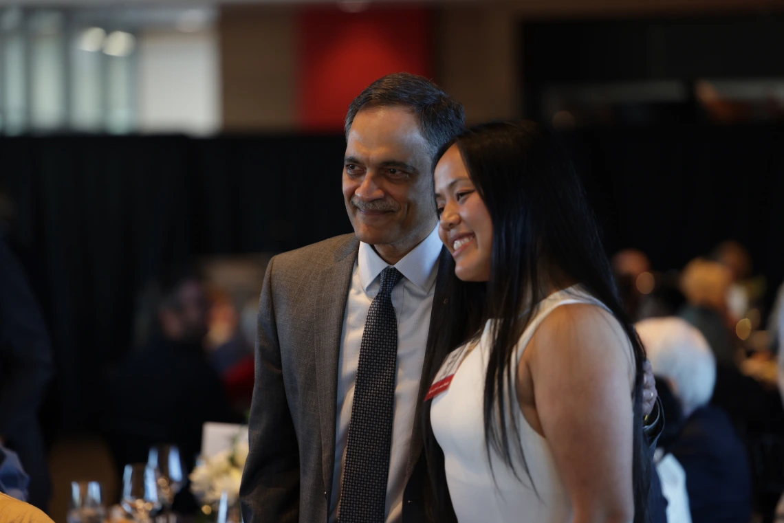 Katie Nguyen and President Garimella