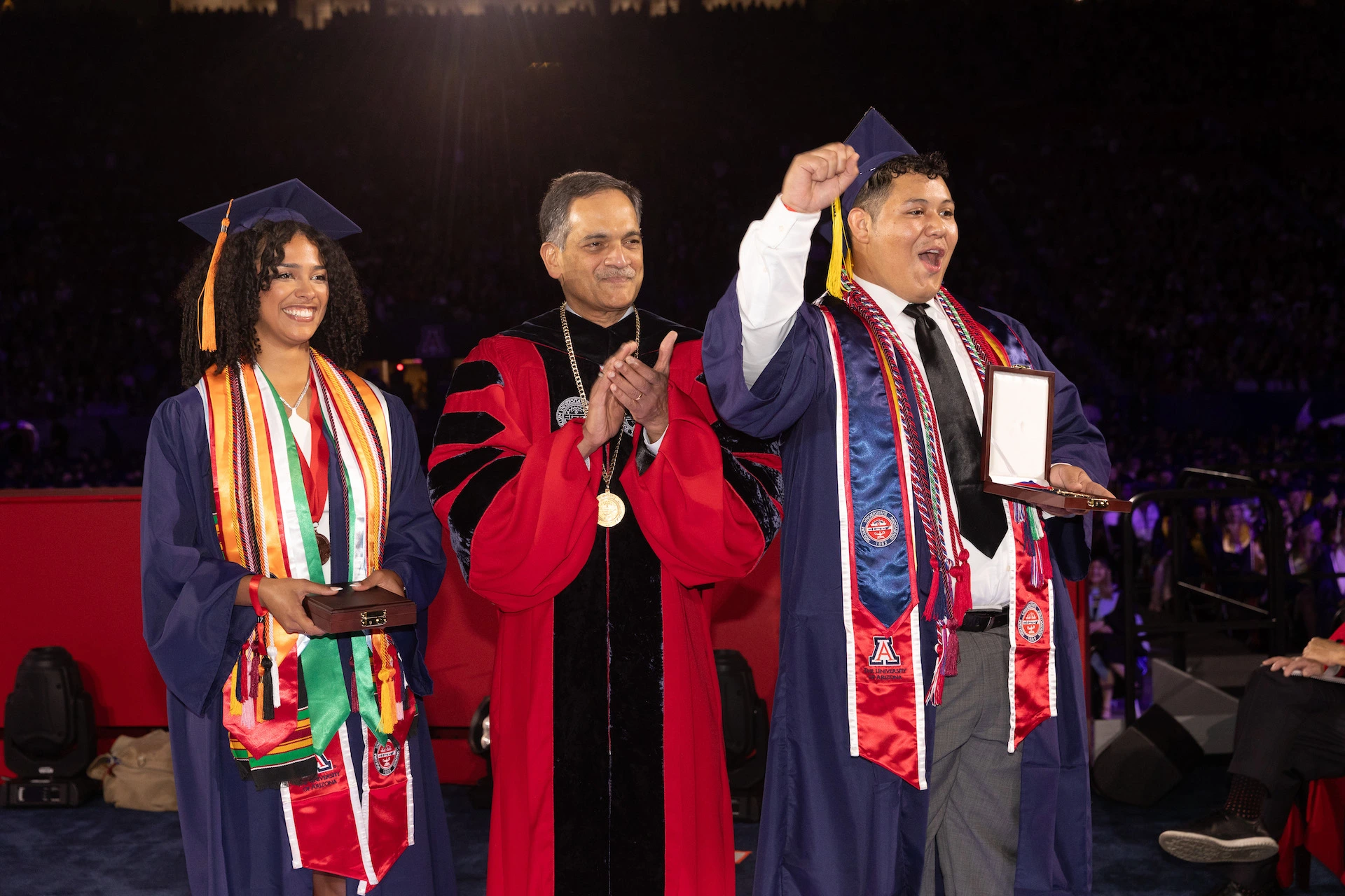 Patrick and Aaliyah with President Garimella