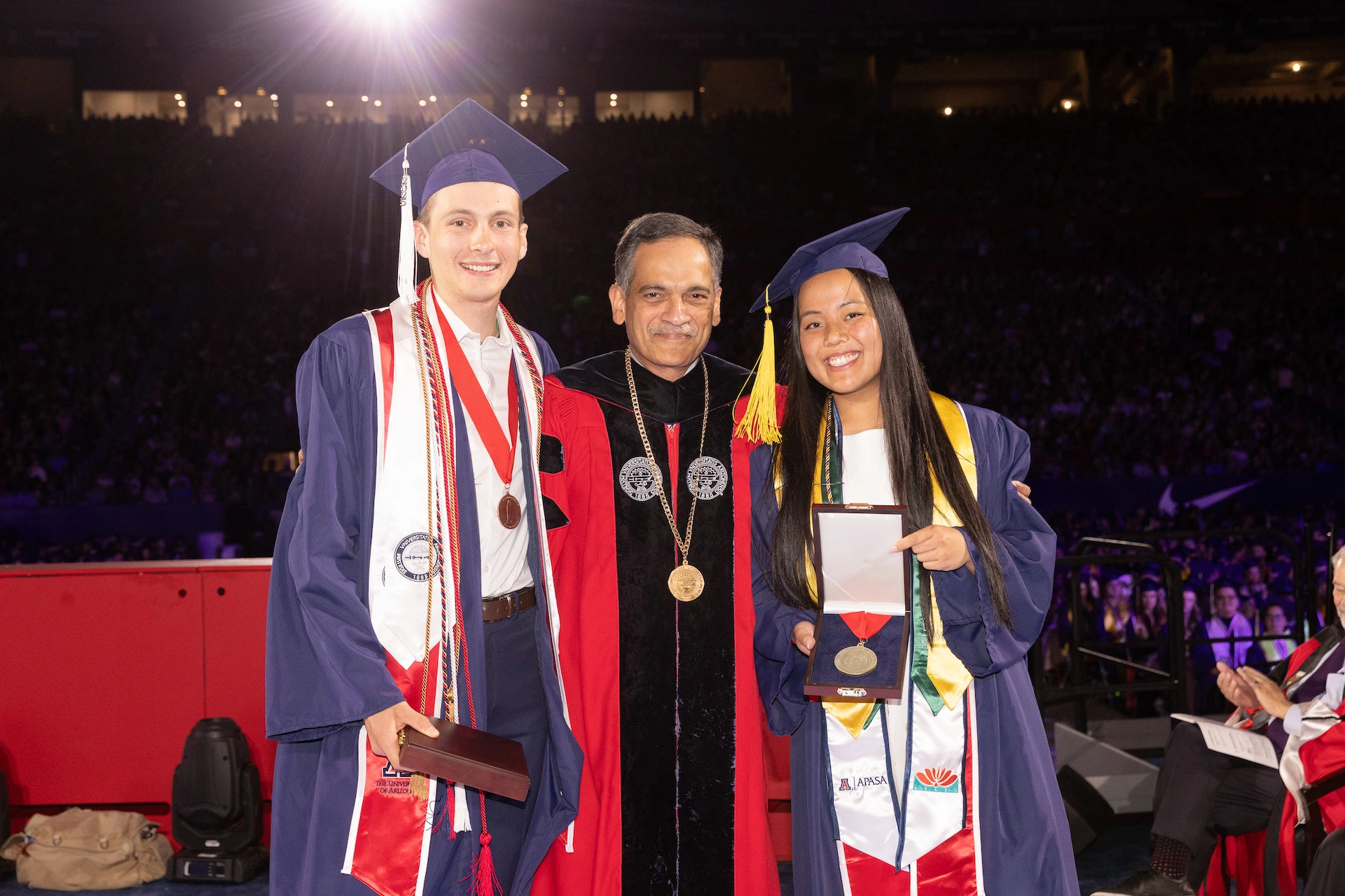Nathaniel and Katie with President Garimella